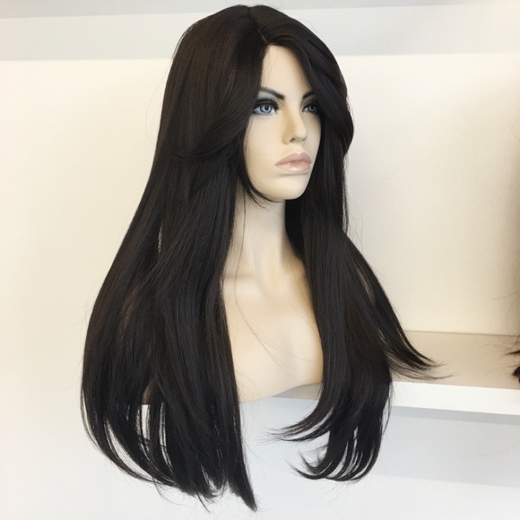 24" Black Silky Straight Wig | Catherine - Picture 3 of 7